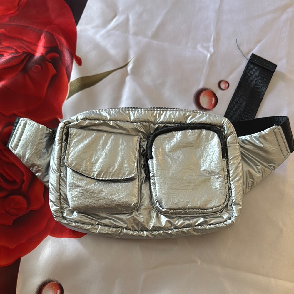 Silver Metallic Fanny Pack